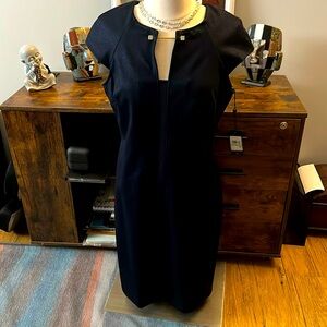 Beautiful dress with cap sleeves navy blue never worn
